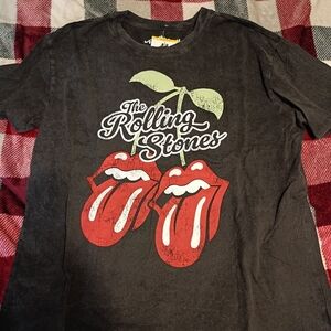 The Rolling Stones Kids Charcoal Tee with Red and Green Graphic